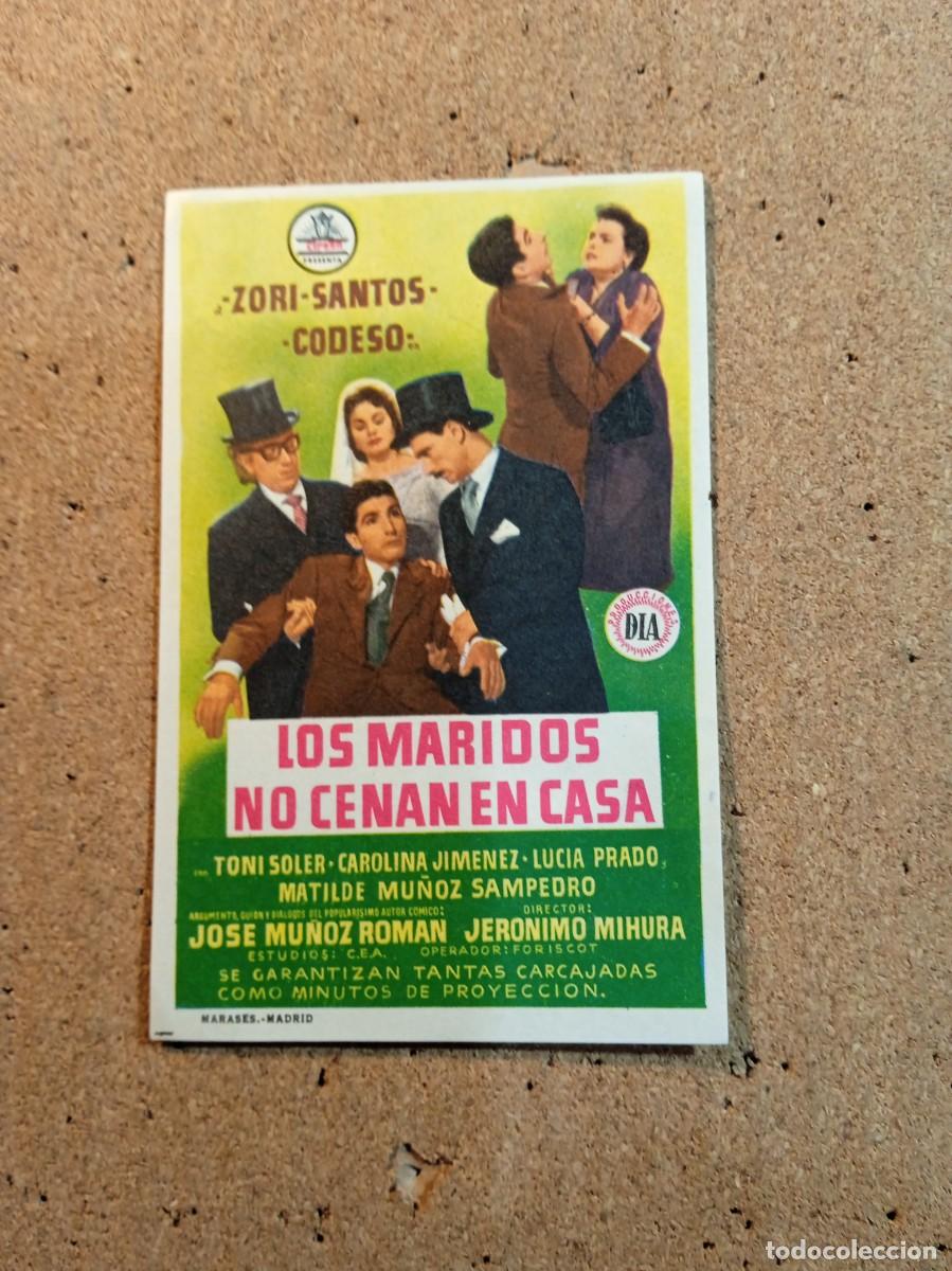Cine: FOLLETO DE MANO SIN PUBLICIDAD LOS MARIDOS NO CENAN EN CASA