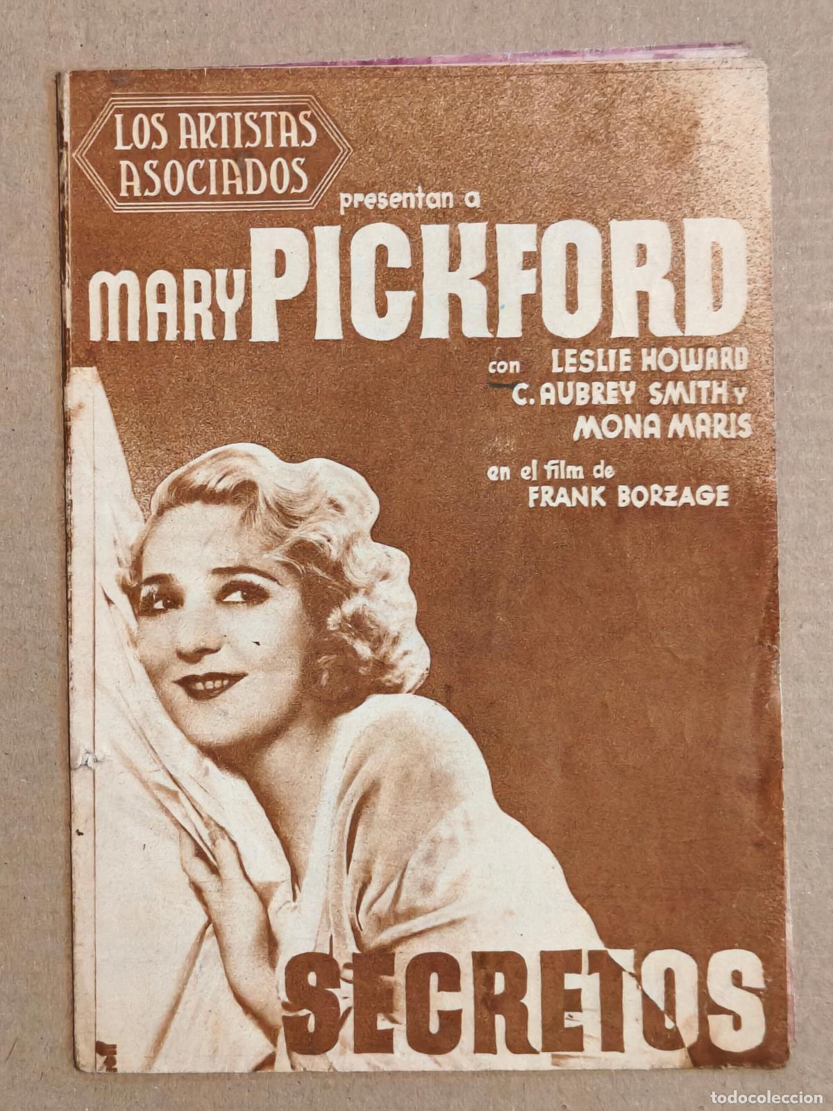 Kino: MARY PICKFORD SECRETOS PROGRAMA DE CINE