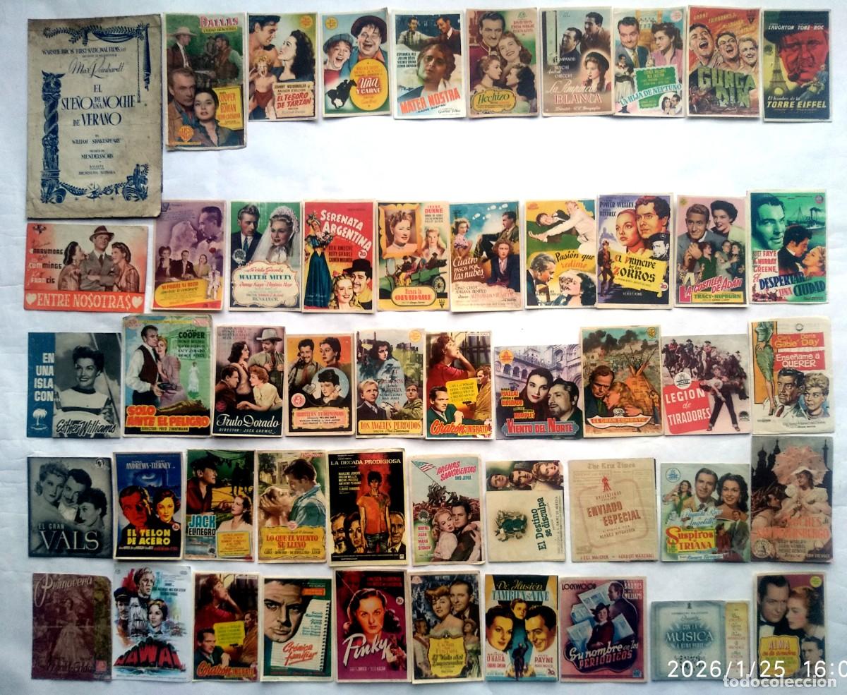Cine: 50 PROGRAMAS VARIADOS, LOTE N&ordm; 272 ( 17 CON EL DORSO IMPRESO).