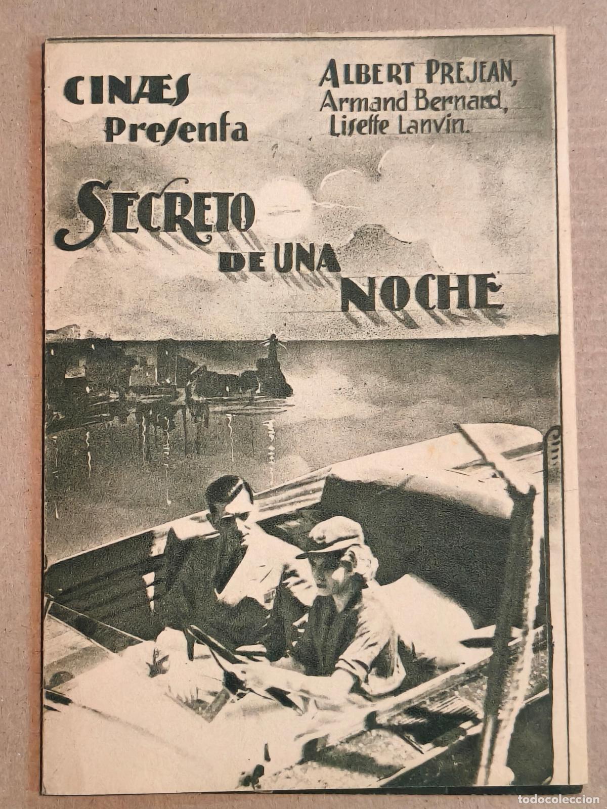 Cine: SECRETO DE UNA NOCHE PROGRAMA DE CINE 1939