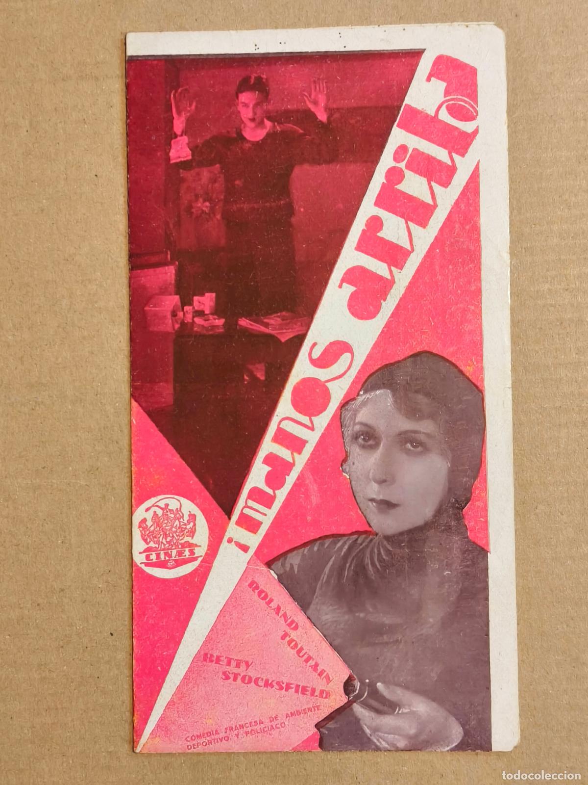  Flyers Publicitaires de films Anciens: MANOS ARRIBA PROGRAMA DE CINE 1933