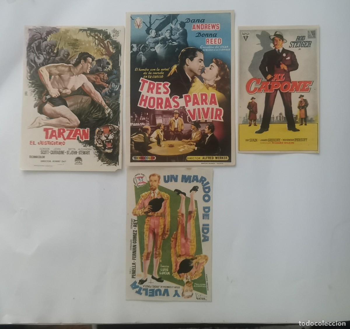 Flyers Publicitaires de Films Anciens: TARZAN EL JUSTICIERO Y 3 FOLLETOS MAS