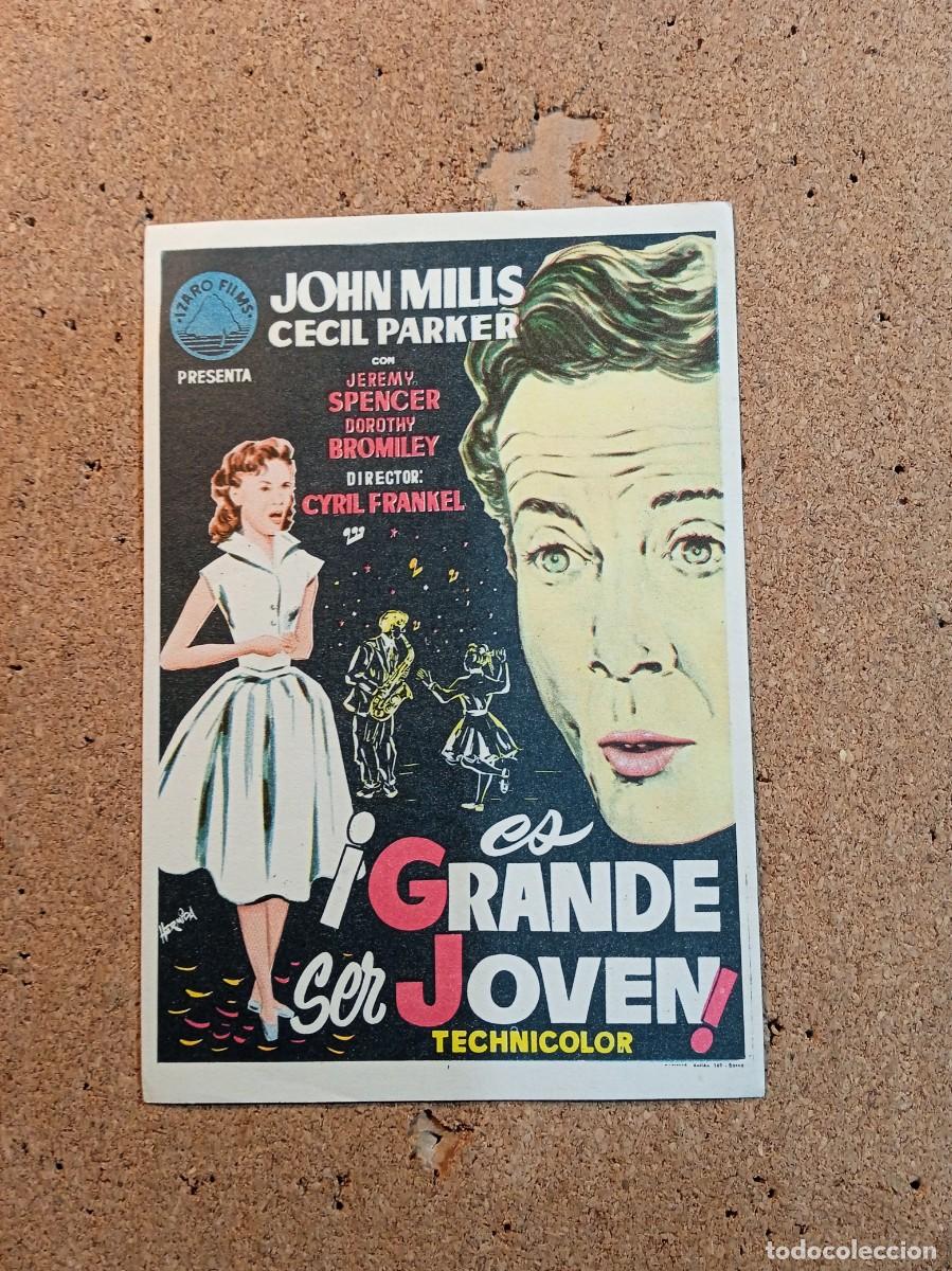 Folhetos de m&atilde;o de filmes antigos de cinema: FOLLETO DE MANO SIN PUBLICIDAD ES GRANDE SER JOVEN
