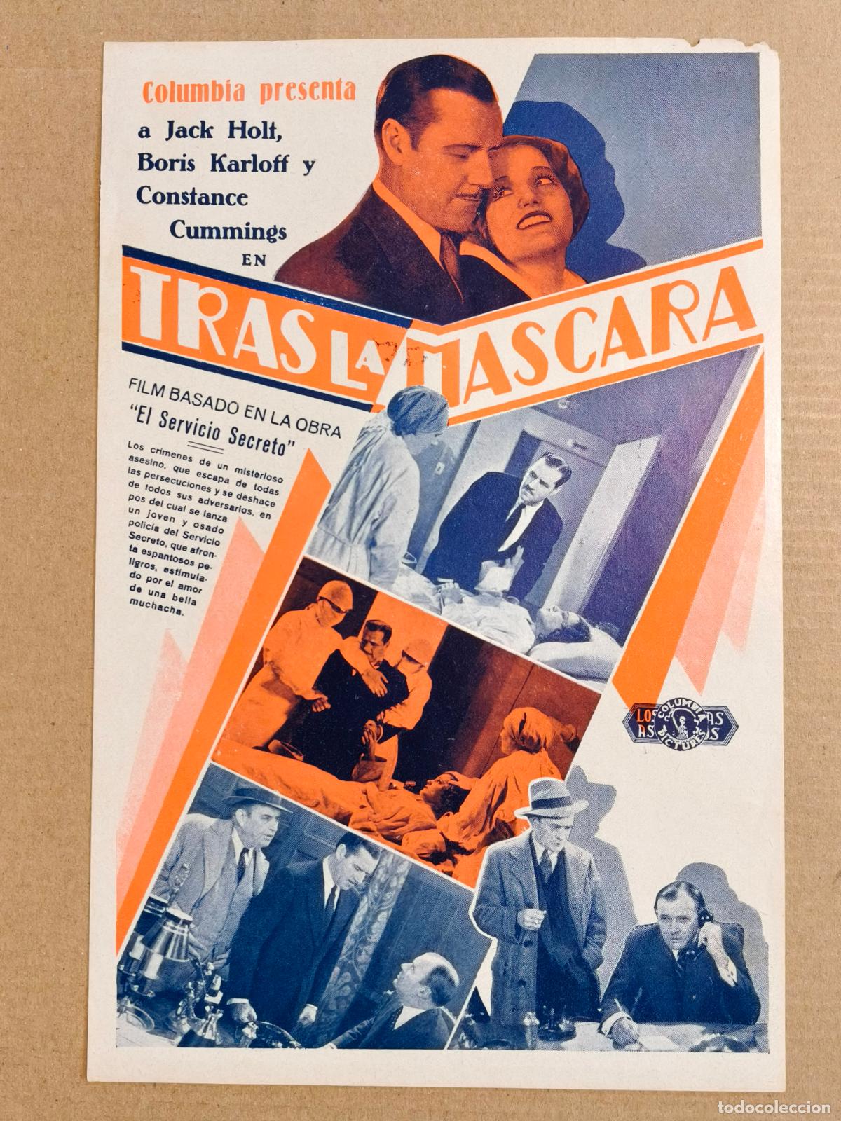 Cine: BORIS KARLOFF TRAS LA MASCARA PROGRAMA DE CINE 1933