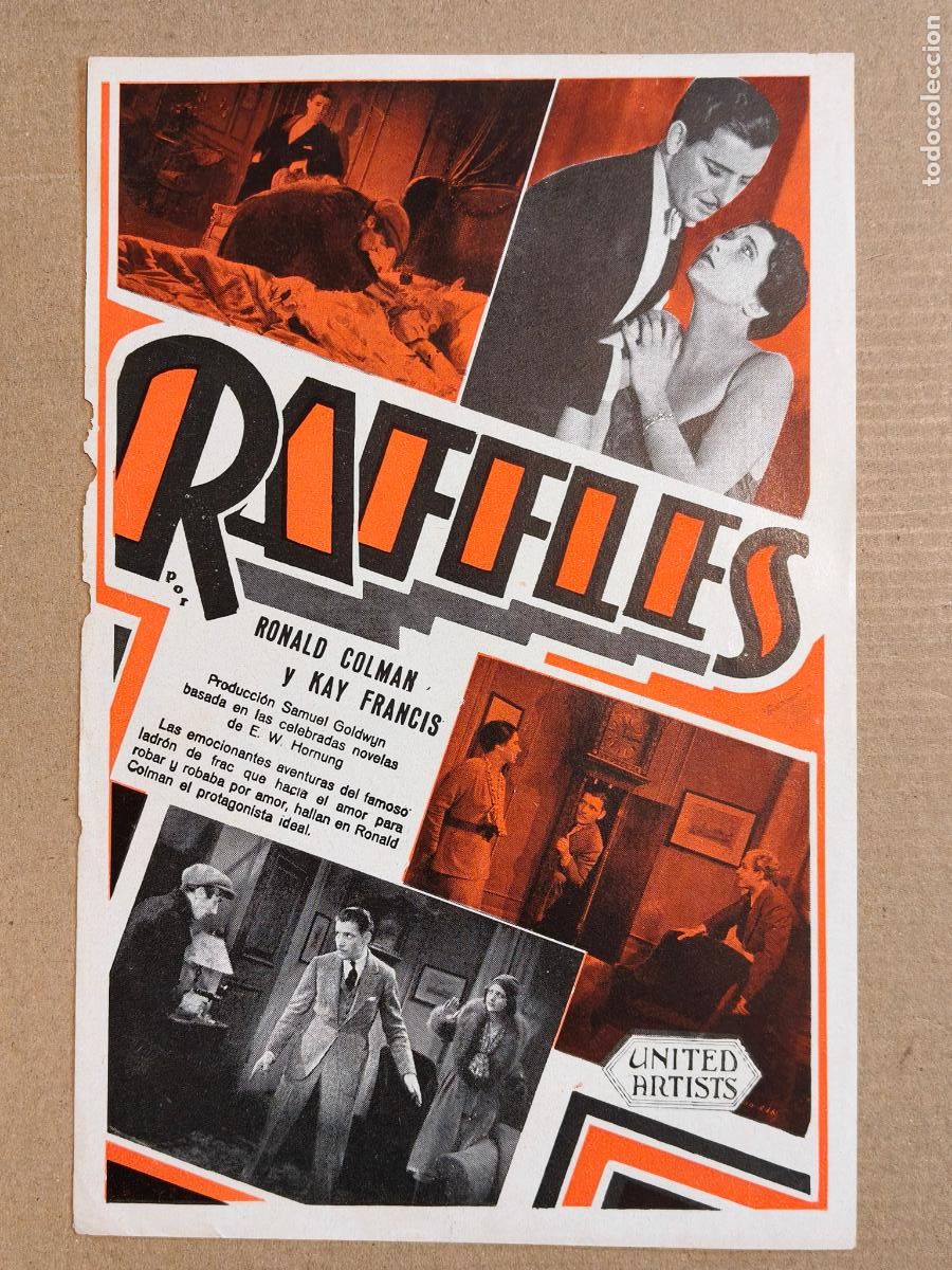 Cine: RAFFLES PROGRAMA DE CINE 1934