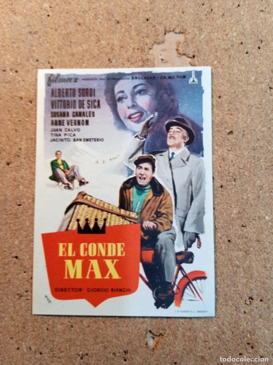 Folhetos de m&atilde;o de filmes antigos de cinema: FOLLETO DE MANO SIN PUBLICIDAD EL CONDE MAX