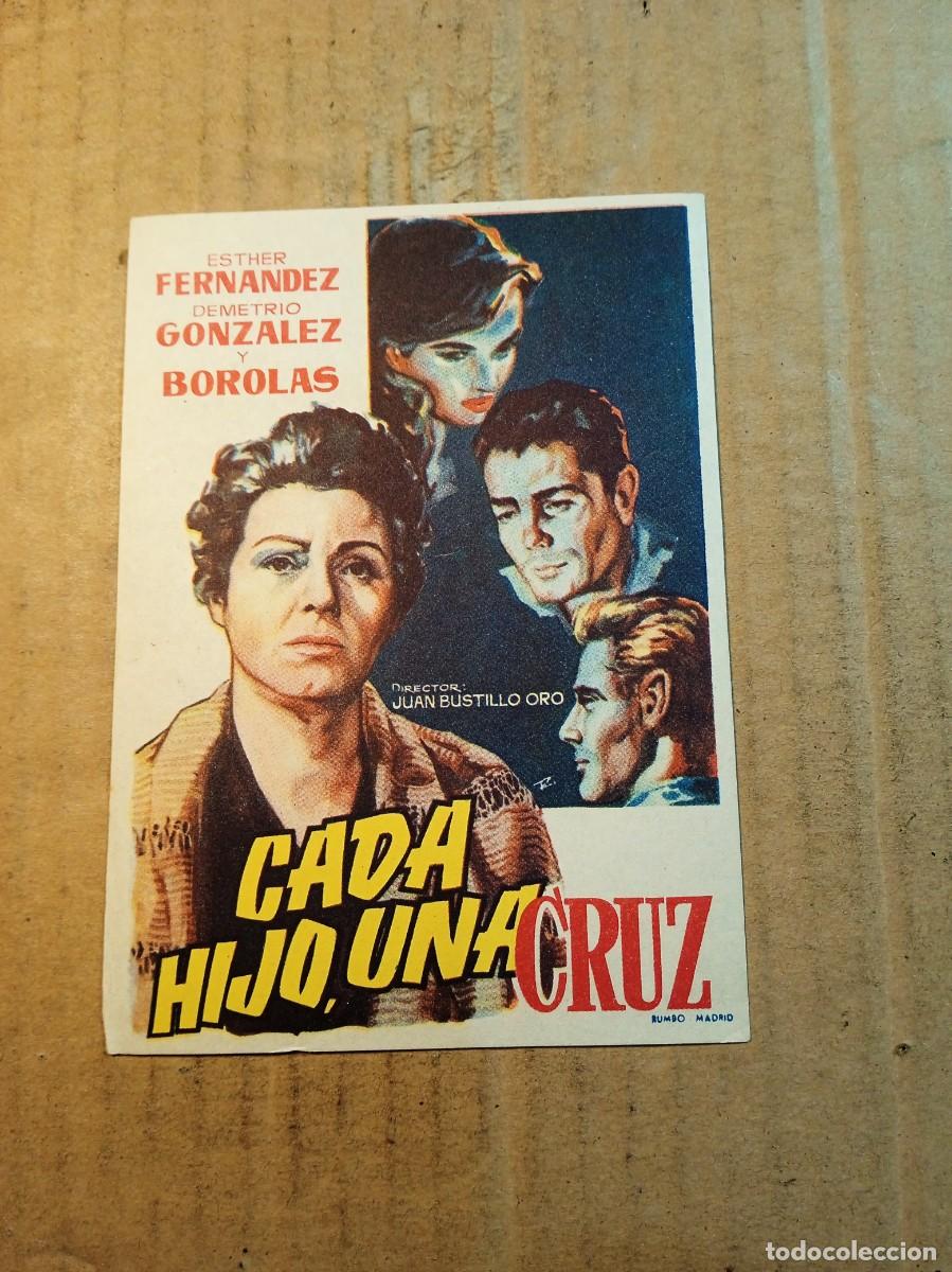 Cine: FOLLETO DE MANO SIN PUBLICIDAD CADA HIJO UNA CRUZ