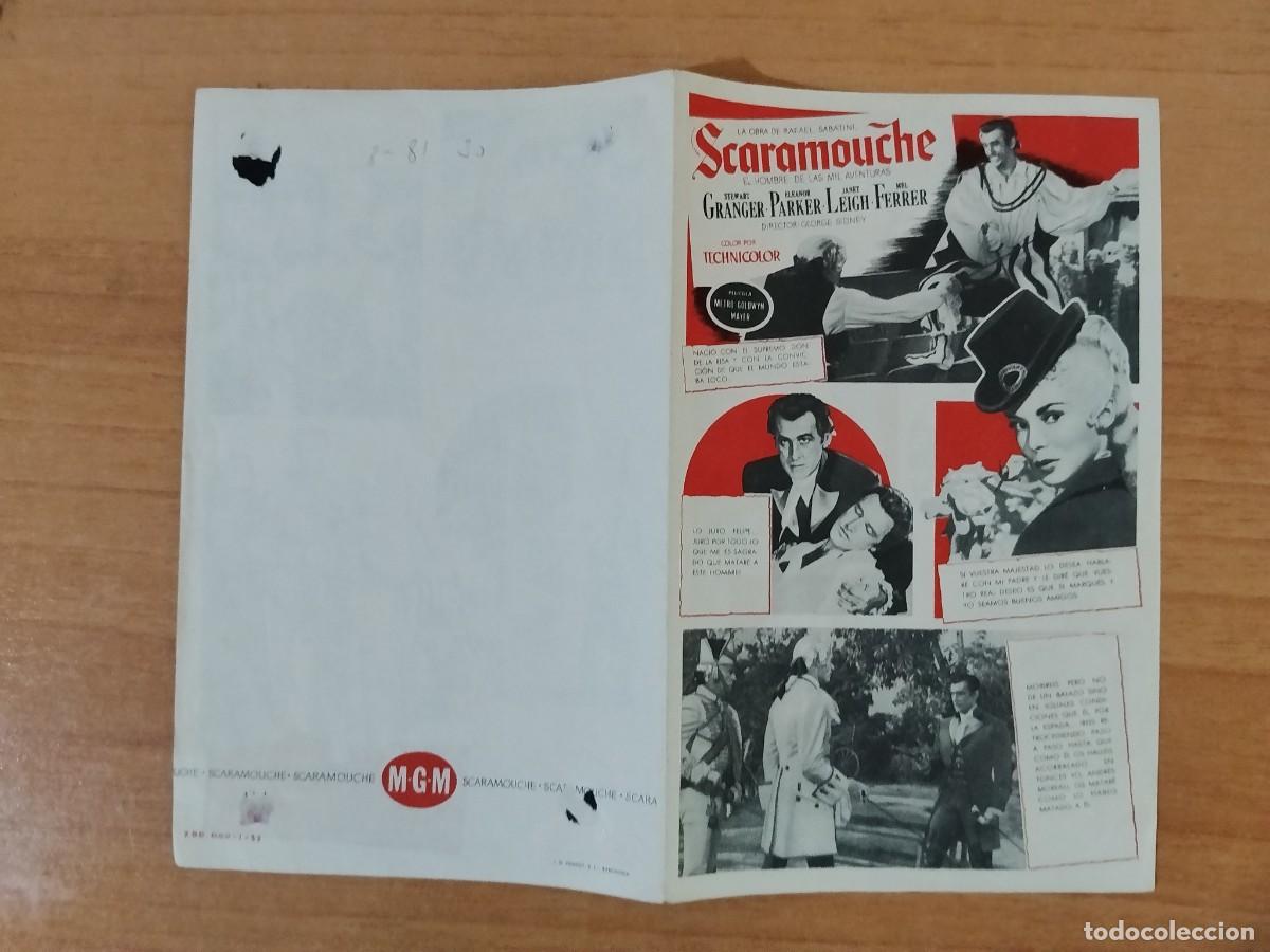 Folhetos de m&atilde;o de filmes antigos de cinema: TURQ--PROGRAMA DE CINE--SCARAMOUCHE
