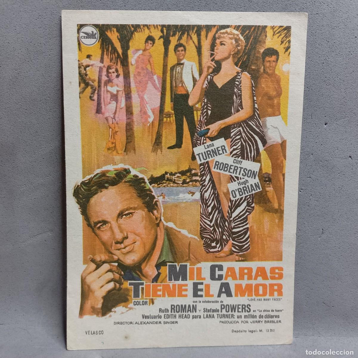 Cine: Cine Sanllehy, Barcelona. Mil caras tiene el amor.Alexander Singer con Lana Turner, Cliff Robertson