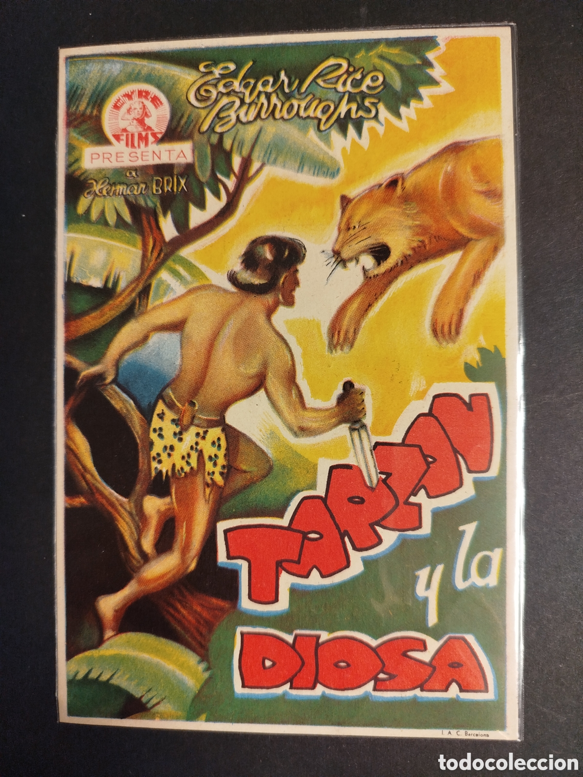 Cine: TARZ&Aacute;N Y LA DIOSA PROGRAMA DE MANO 1944