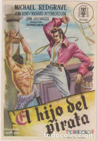  Foglietti di film di film antichi di cinema: El hijo del pirata. Sencillo de Procines. Cines Arenas-Liceo. Enero de 1951