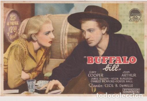  Foglietti di film di film antichi di cinema: B&uacute;falo Bill. Sencillo de Paramount. Cines: Arenas, Vallespir , Liceo y Gayarre. 20 al 26 de diciembr