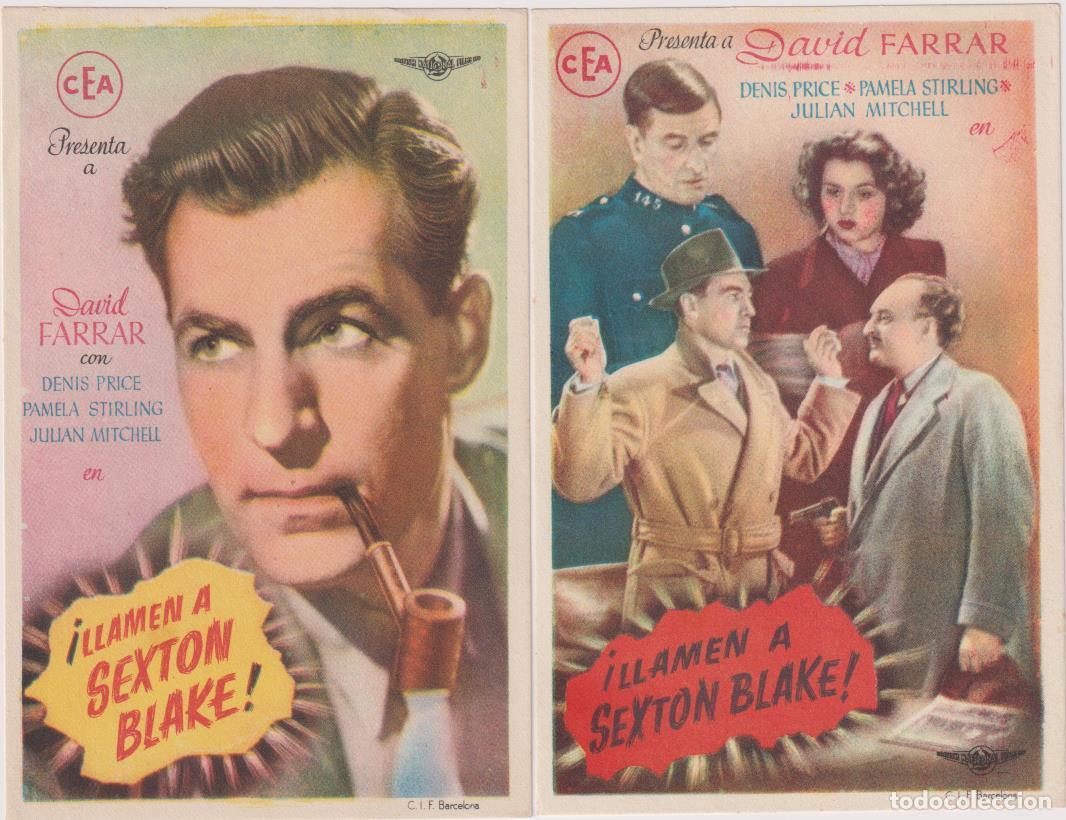  Flyers Publicitaires de films Anciens: Llamen a Sexton Blake. Lote de 2 programas diferentes de CEA. &iexcl;IMPECABLES!