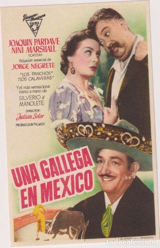  Flyers Publicitaires de films Anciens: Una gallega en M&eacute;xico. Sencillo de Hispano Mexicana. &iexcl;IMPECABLE!