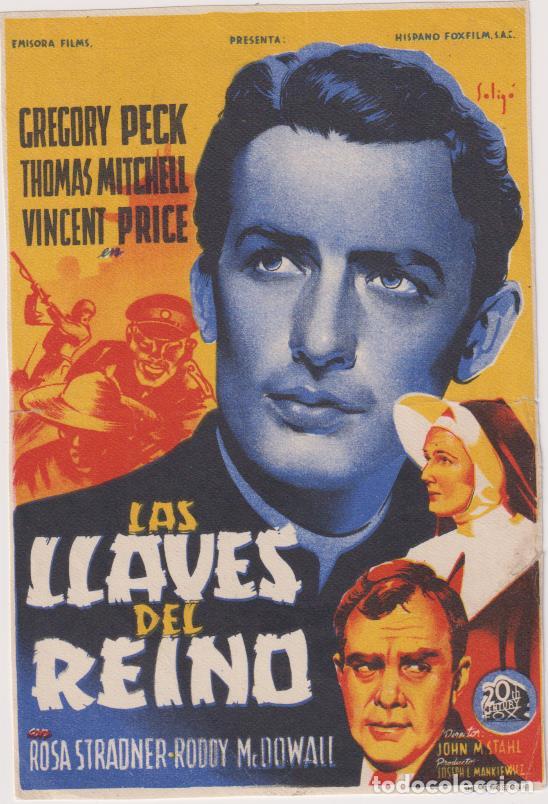  Foglietti di film di film antichi di cinema: Las Llaves del Reino. Solig&oacute;. Sencillo de 20Th Century Fox. Cine Imperio