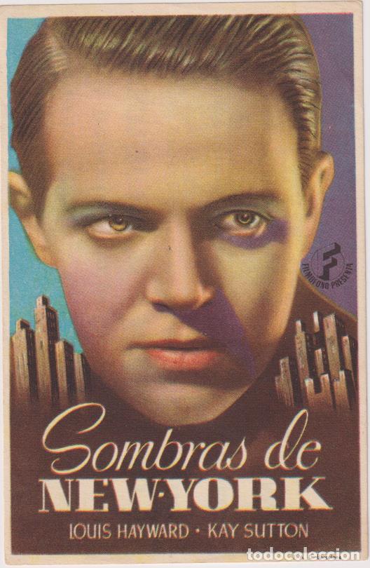  Flyers Publicitaires de films Anciens: Sombras de New-York. Sencillo de Film&oacute;fono. Cine Imperio-Toledo. &iexcl;IMPECABLE!