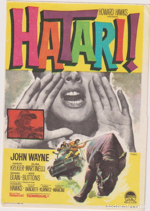  Flyers Publicitaires de films Anciens: Hatari. Sencillo de Paramount