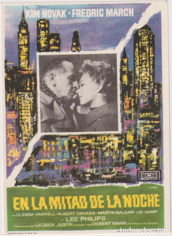 Flyers Publicitaires de films Anciens: En la mitad de la noche. Sencillo de Mundial Films. IMPECABLE!