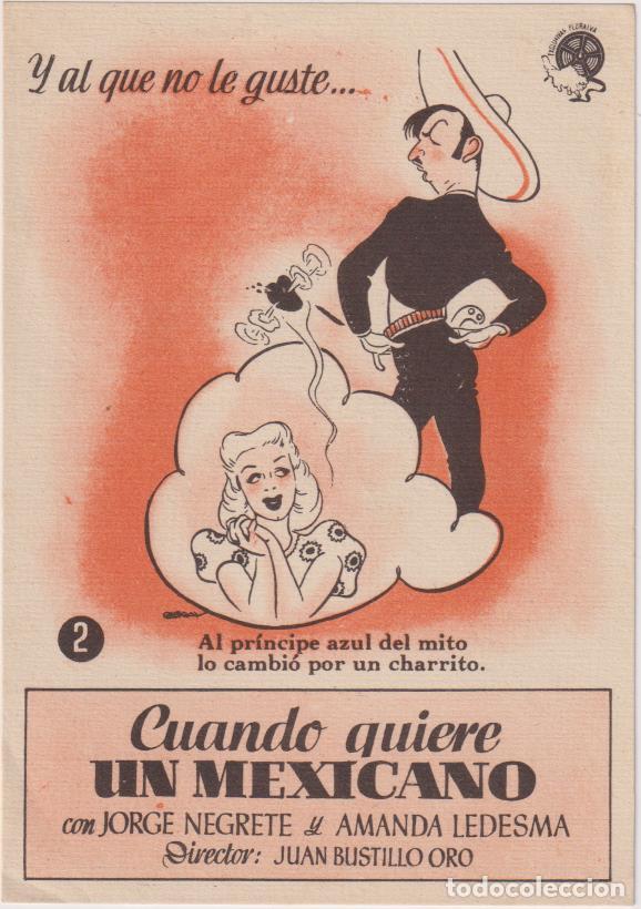  Flyers Publicitaires de films Anciens: Cuando quiere un Mexicano. Sencillo de Floralva