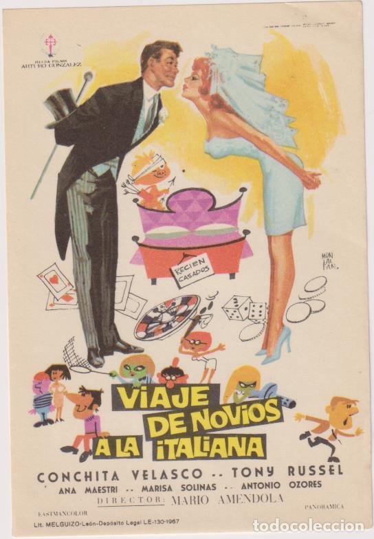  Flyers Publicitaires de films Anciens: Viaje de Novios a la Italiana. Sencillo de Regia Films