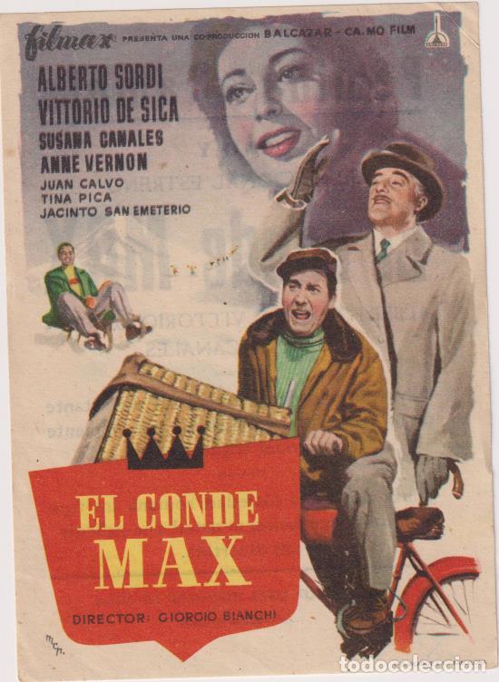  Flyers Publicitaires de films Anciens: El Conde Max. Sencillo de Filmax. Cine F&eacute;mina-Rambla