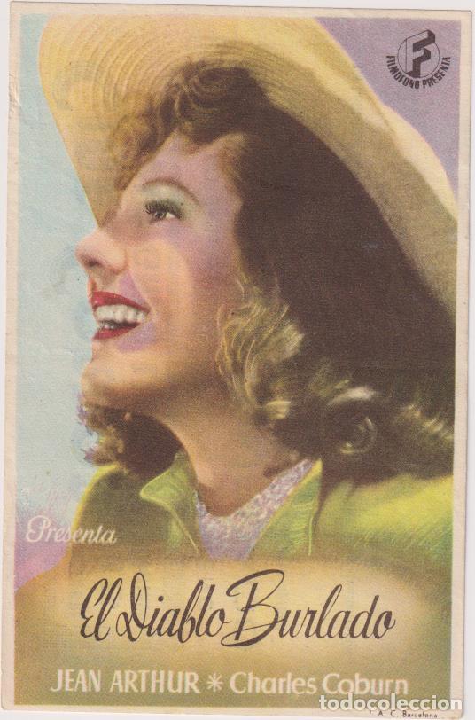 Cine: El Diablo Burlado. Sencillo de Film&oacute;fono. Cine Cord&oacute;n-Burgos. Escrito a l&aacute;piz 1941