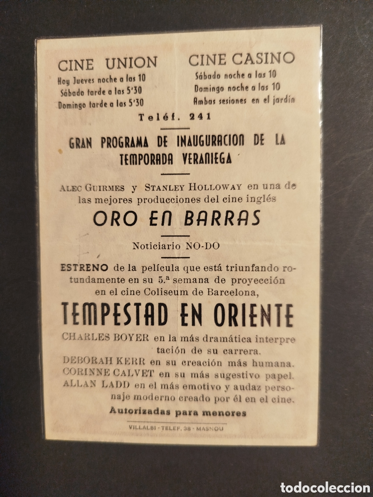 Cine: TEMPESTAD EN ORIENTE PROGRAMA DE MANO - Foto 2