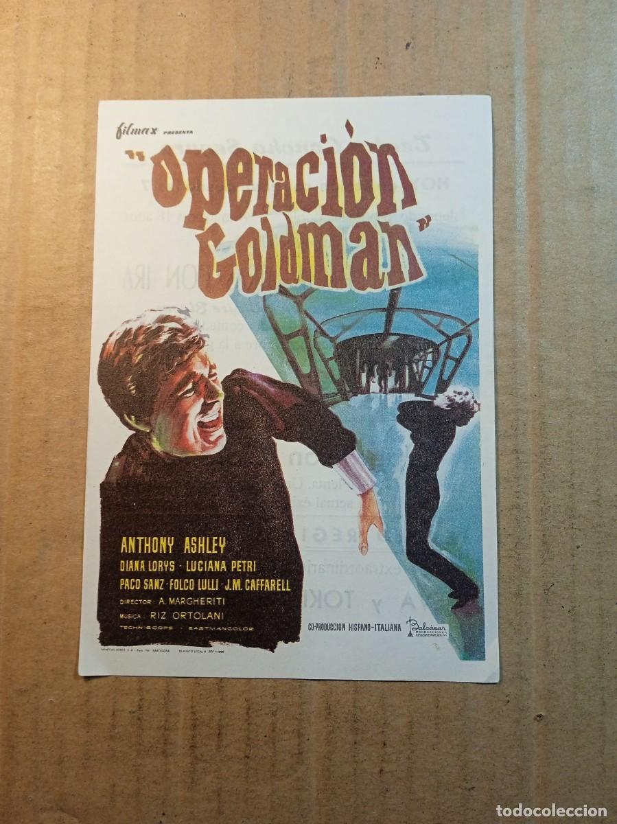 Cine: FOLLETO DE MANO CON PUBLICIDAD OPERACION GOLDMAN