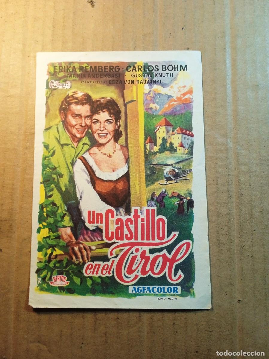 Folhetos de m&atilde;o de filmes antigos de cinema: FOLLETO DE MANO CON PUBLICIDAD UN CASTILLO EN EL TIROL