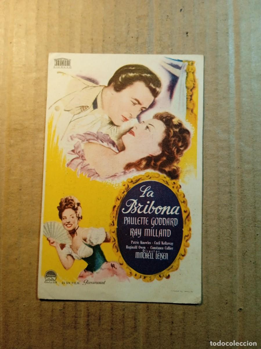 Folhetos de m&atilde;o de filmes antigos de cinema: FOLLETO DE MANO CON PUBLICIDAD LA BRIBONA
