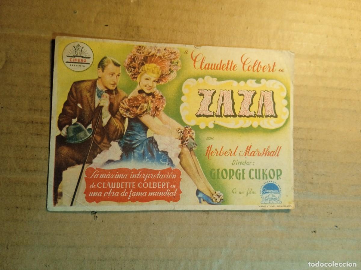 Cinema: FOLLETO DE MANO CON PUBLICIDAD ZAZA