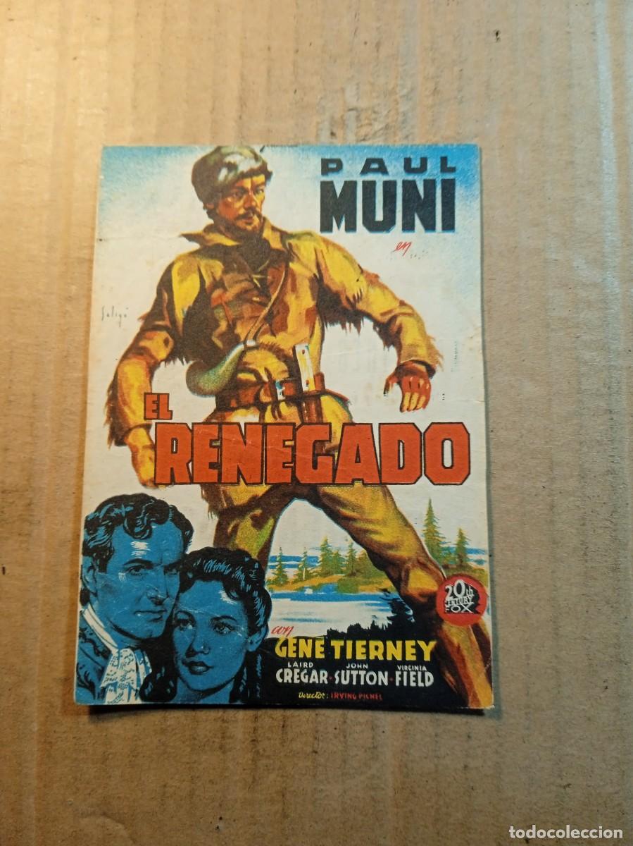 Cinema: FOLLETO DE MANO CON PUBLICIDAD EL RENEGADO