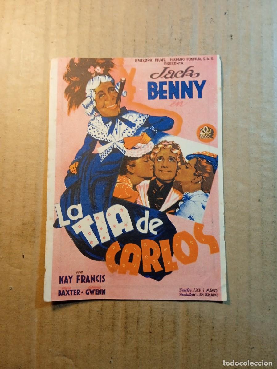 Cinema: FOLLETO DE MANO CON PUBLICIDAD LA TIA DE CARLOS