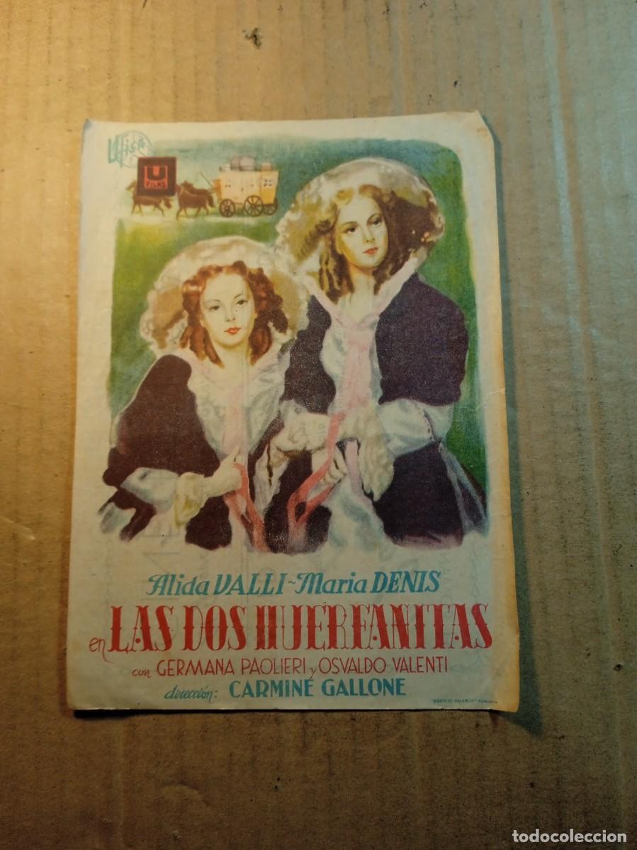 Cinema: FOLLETO DE MANO CON PUBLICIDAD LAS DOS HUERFANITAS