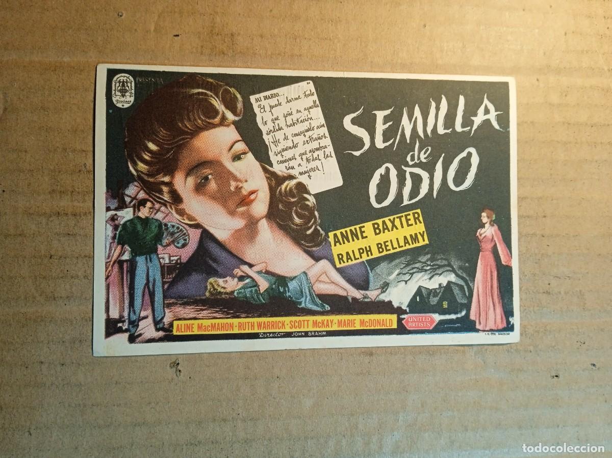 Cinema: FOLLETO DE MANO CON PUBLICIDAD SEMILLA DE ODIO