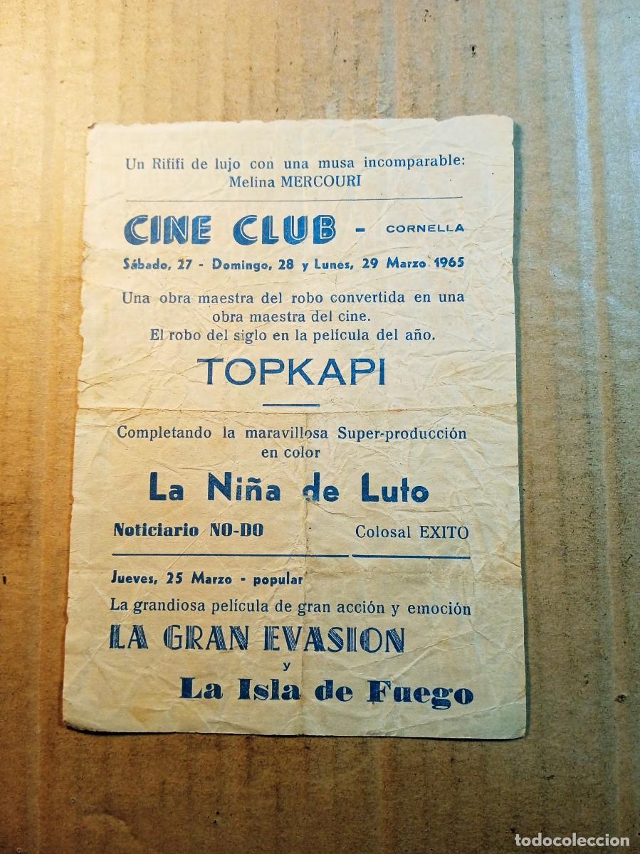 Cine: FOLLETO DE MANO CON PUBLICIDAD TOPKAPI - Foto 2