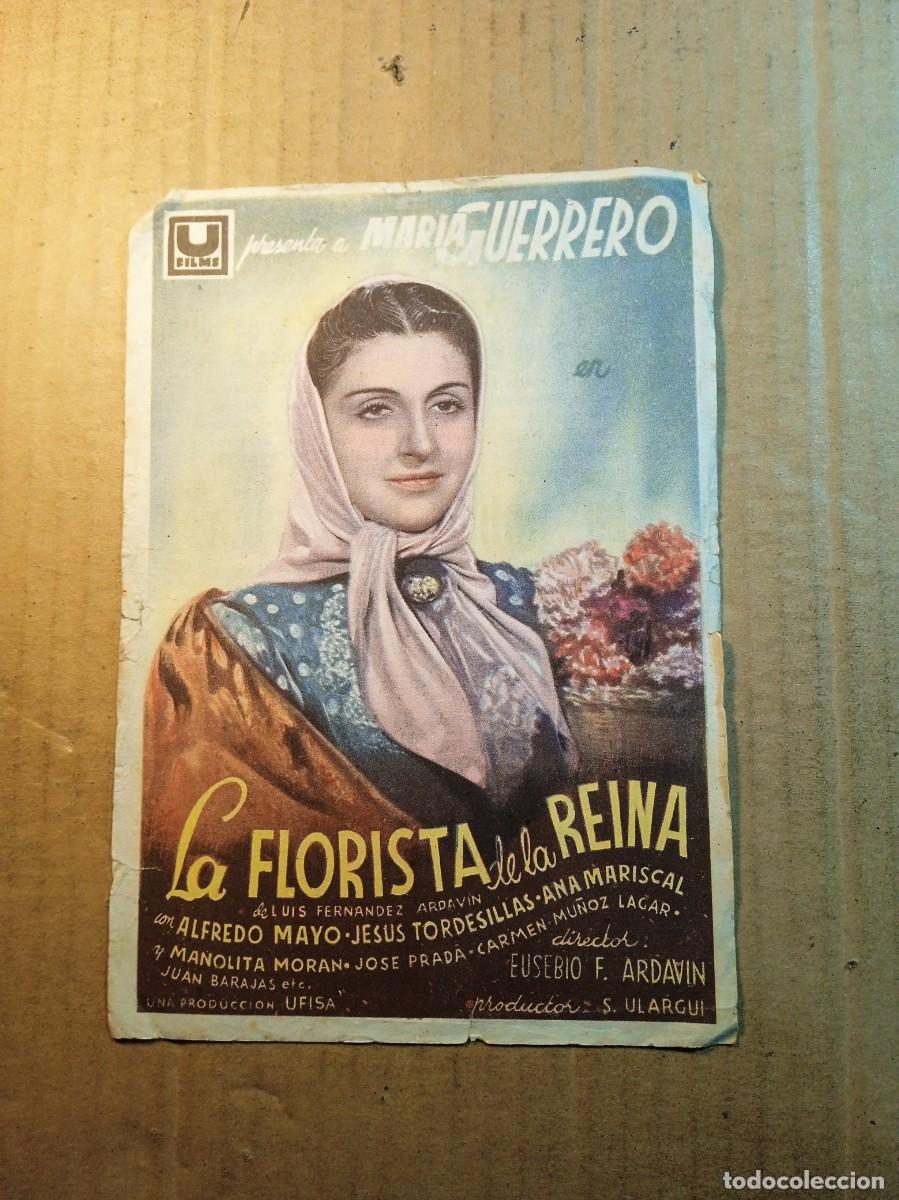 Cine: FOLLETO DE MANO CON PUBLICIDAD LA FLORISTA DE LA REINA
