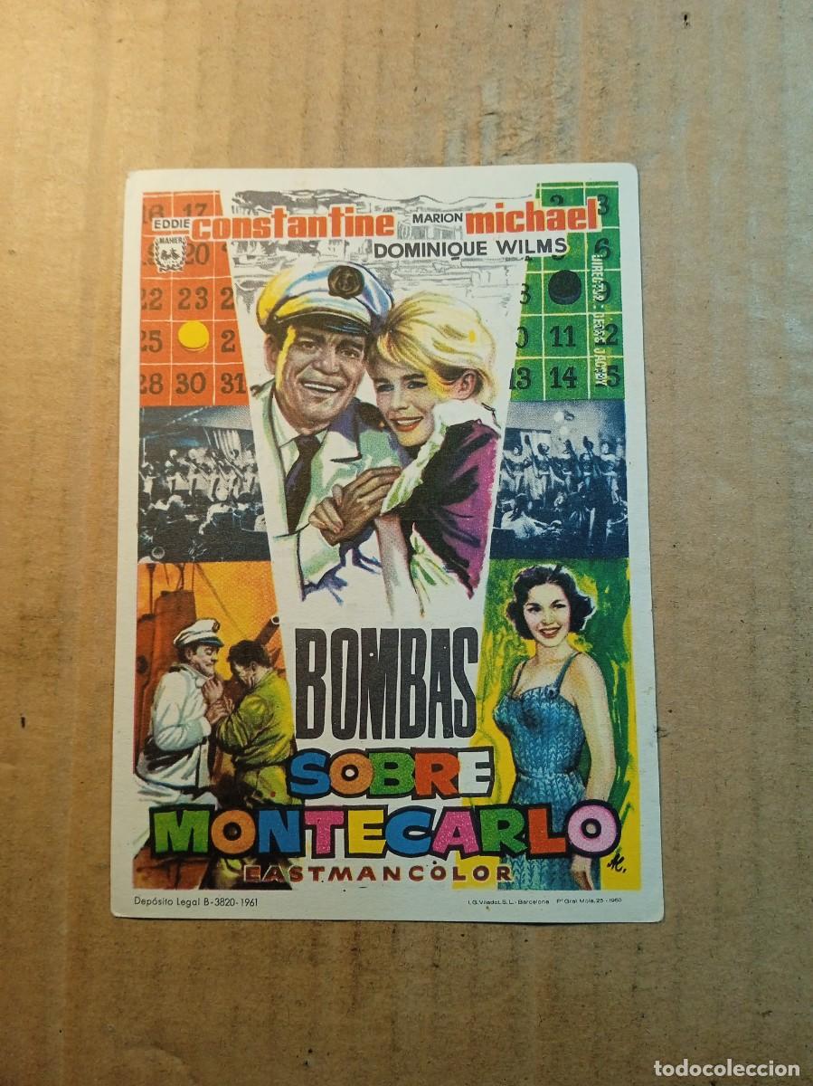 Kino: FOLLETO DE MANO CON PUBLICIDAD BOMBAS SOBRE MONTECARLO