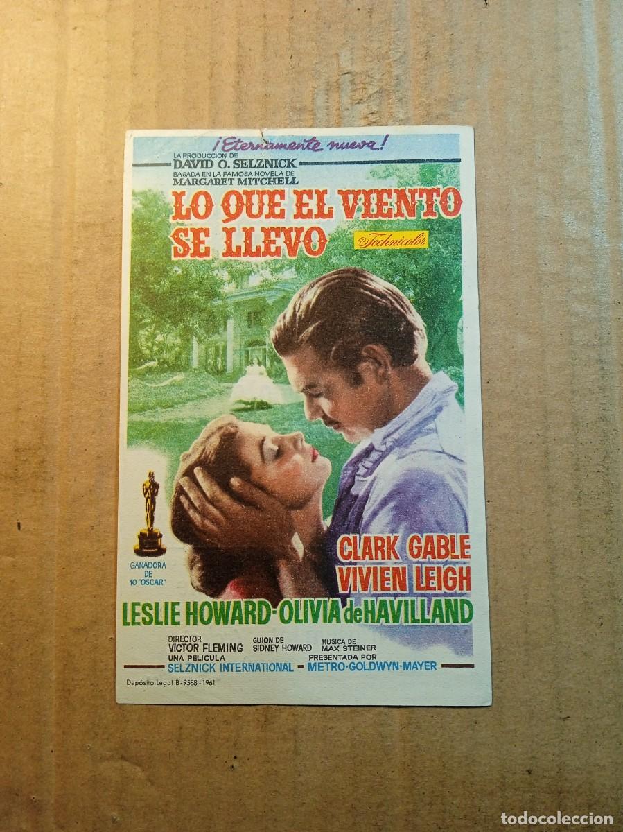 Cine: FOLLETO DE MANO CON PUBLICIDAD LO QUE EL VIENTO SE LLEVO