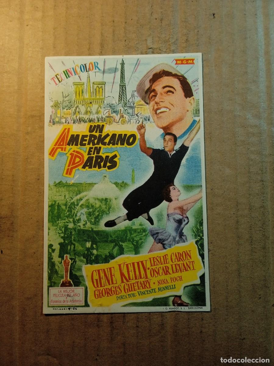 Kino: FOLLETO DE MANO CON PUBLICIDAD UN AMERICANO EN PARIS