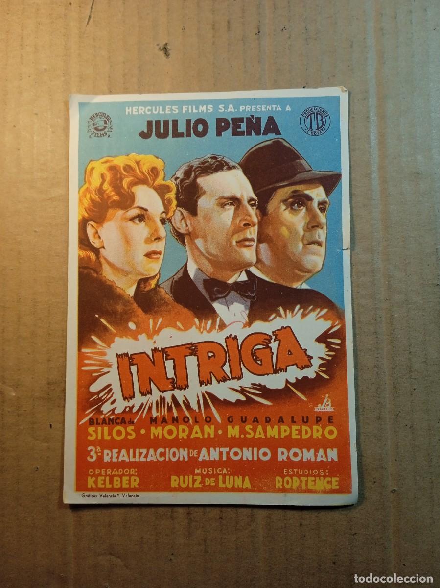 Cine: FOLLETO DE MANO CON PUBLICIDAD INTRIGA