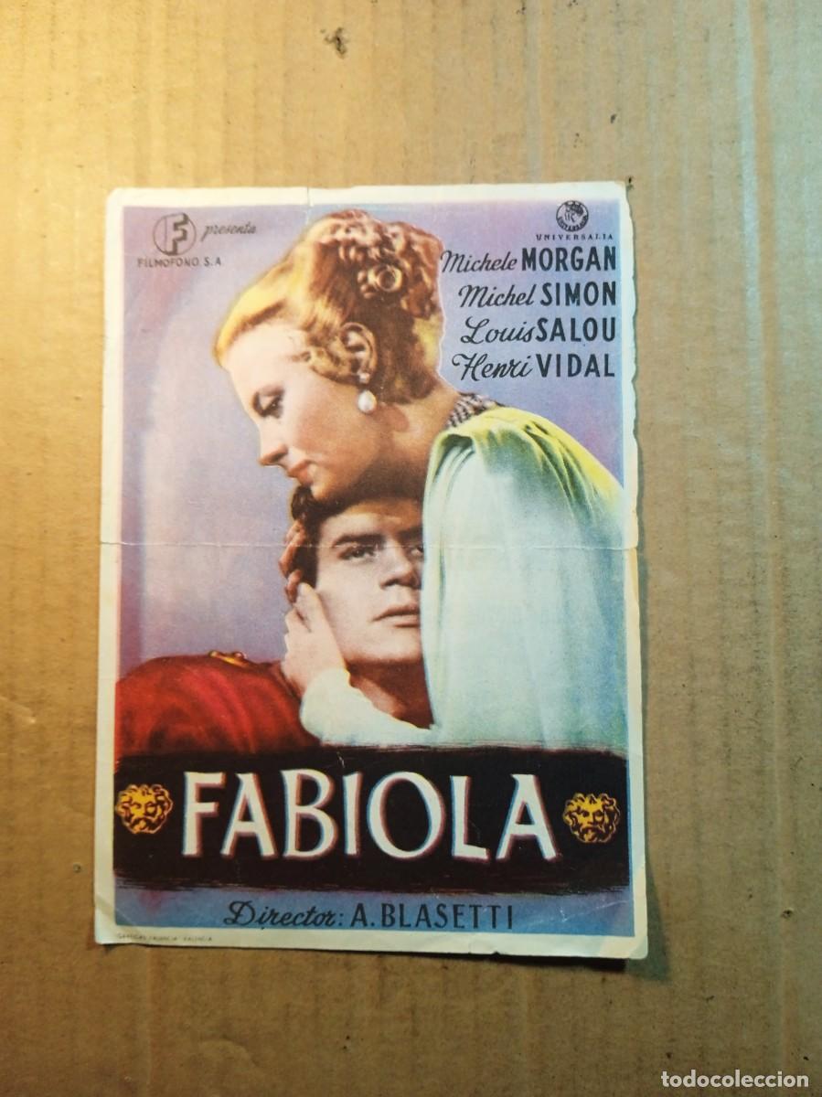 Folhetos de m&atilde;o de filmes antigos de cinema: FOLLETO DE MANO CON PUBLICIDAD FABIOLA