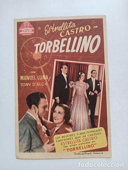 Cine: TORBELLINO PROGRAMA SENCILLO CIFESA CINE ESPA&Ntilde;OL ESTRELLITA CASTRO MANUEL LUNA