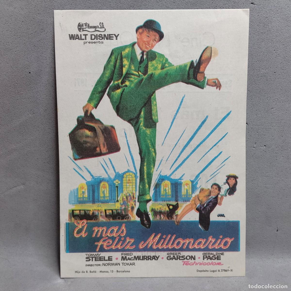 Cine: Cine N&aacute;poles Barcelona. El m&aacute;s feliz Millonario. Walt Disney. Tommy Steele, Fred MacMurray