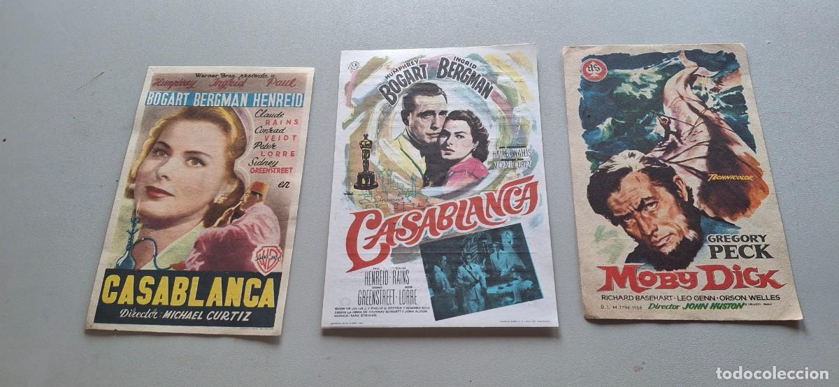 Folhetos de m&atilde;o de filmes antigos de cinema: 3 Folletos de cine DIFERENTES con publicidad