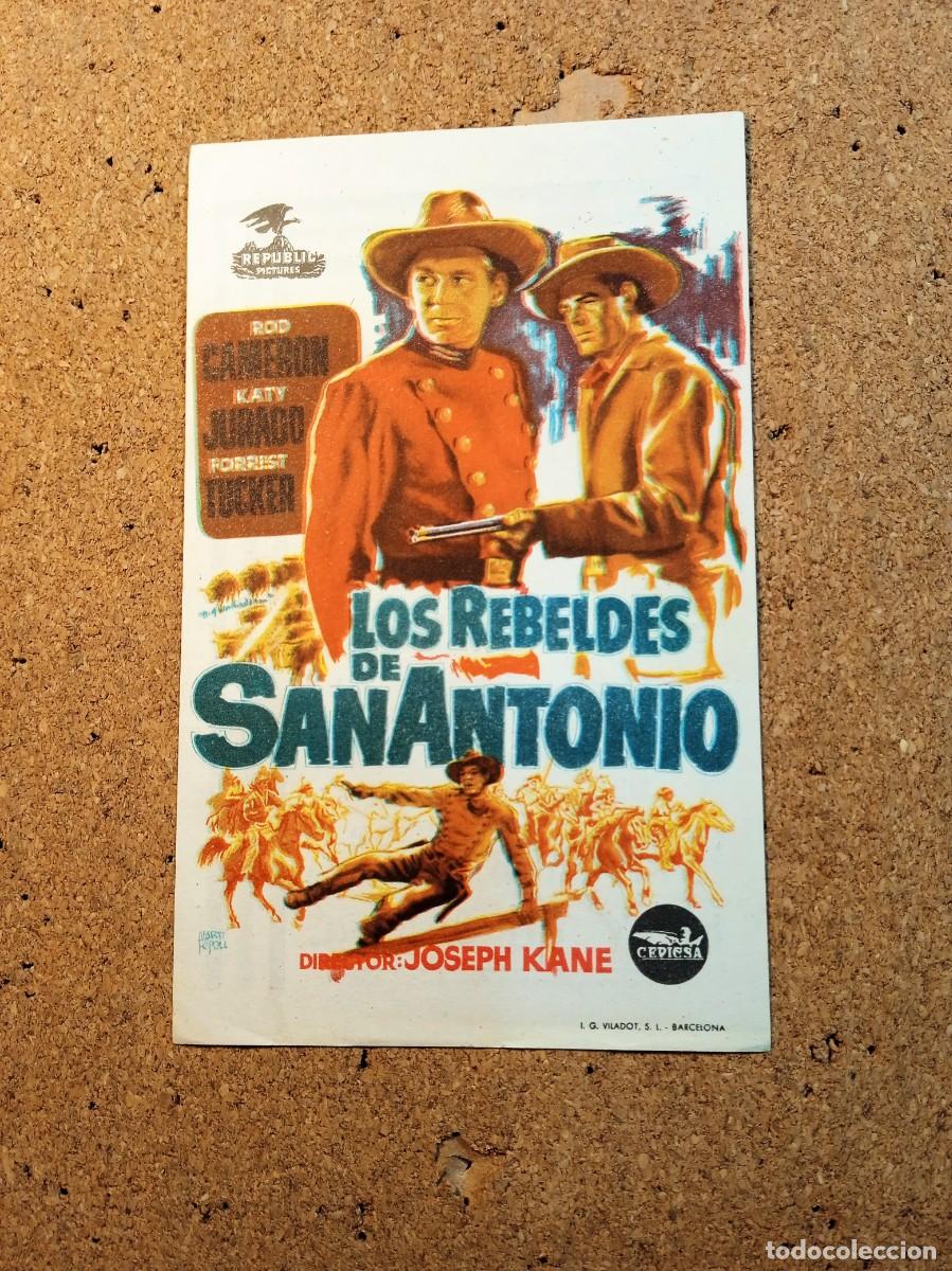 Cine: FOLLETO DE MANO CON PUBLICIDAD LOS REBELDES DE SAN ANTONIO