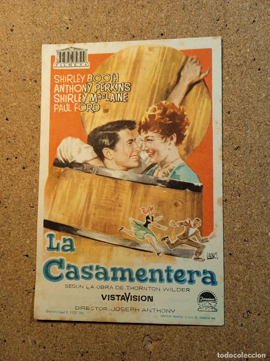 Cinema: FOLLETO DE MANO CON PUBLICIDAD LA CASAMENTERA