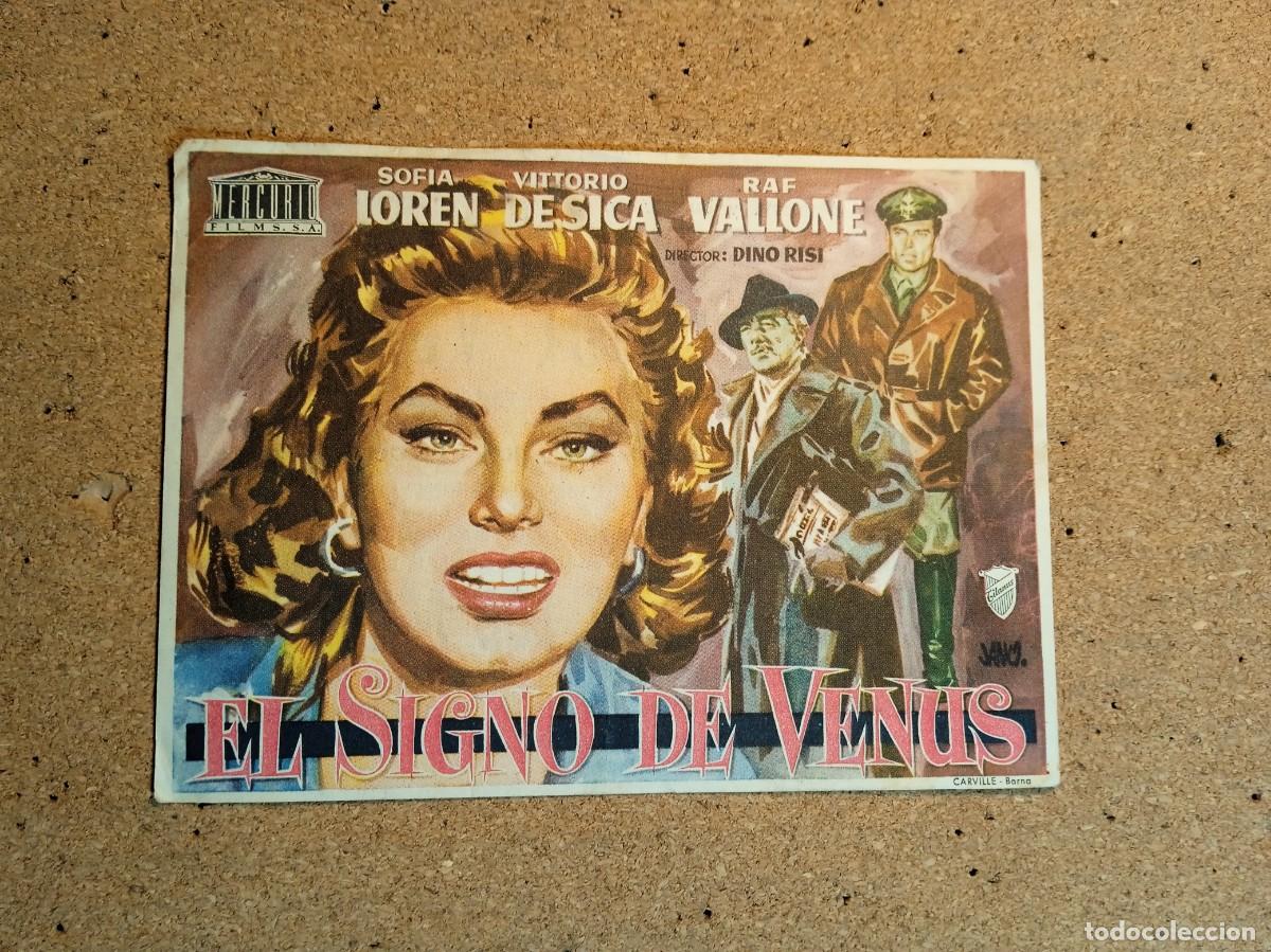 Folhetos de m&atilde;o de filmes antigos de cinema: FOLLETO DE MANO CON PUBLICIDAD EL SIGNO DE VENUS