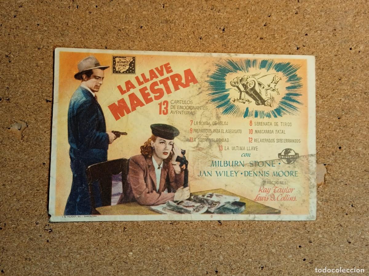 Cine: FOLLETO DE MANO CON PUBLICIDAD LA LLAVE MAESTRA