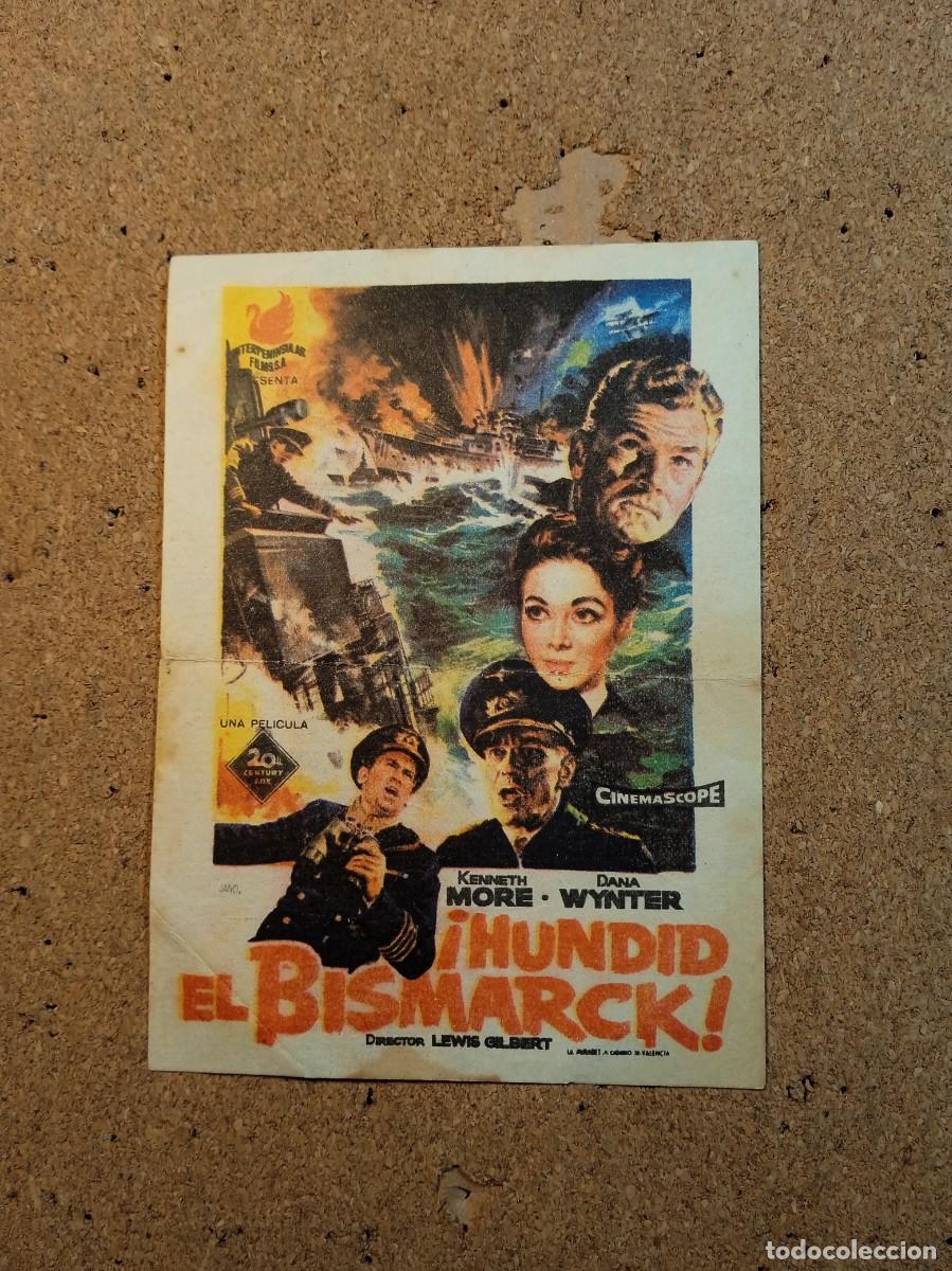 Cinema: FOLLETO DE MANO CON PUBLICIDAD HUNDID EL BISMARCK